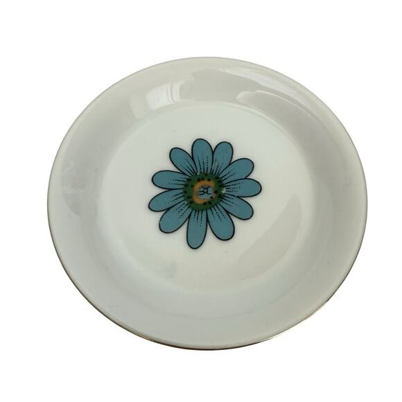 Creative Coasters Vintage Porcelain 70s Funky Floral Ring Dish Trinket Dish MCM - Picture 2 of 7